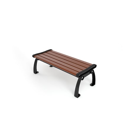 Brown 4' Heritage Backless Bench With Black Frame